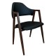 14600151 Καρέκλα Τραπεζαρίας ArteLibre SOLANA Μαύρο/Καρυδί PU/Μέταλλο 51x51x81cm Καφέ/Μαύρο
