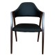 14600151 Καρέκλα Τραπεζαρίας ArteLibre SOLANA Μαύρο/Καρυδί PU/Μέταλλο 51x51x81cm Καφέ/Μαύρο