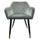 14600156 Καρέκλα Τραπεζαρίας ArteLibre ESPERANZA Γκρι/Μαύρο Βελούδο/Μέταλλο 56x60x81cm Γκρι/Μαύρο