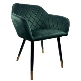 14600157 Καρέκλα Τραπεζαρίας ArteLibre ESPERANZA Πράσινο/Μαύρο Βελούδο/Μέταλλο 56x60x81cm Πράσινο/Μαύρο