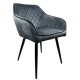 14600161 Καρέκλα Τραπεζαρίας ArteLibre FLORENCIA Γκρι/Μαύρο Βελούδο/Μέταλλο 56x60x81cm Γκρι/Μαύρο