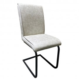 14600165 Καρέκλα Τραπεζαρίας ArteLibre ESTRELLA Μπεζ/Μαύρο PU/Μέταλλο 43x56x95cm Μπεζ/Μαύρο