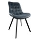 14600166 Καρέκλα Τραπεζαρίας ArteLibre BRISA Γκρι/Μαύρο Βελούδο/Μέταλλο 53x60x85cm Γκρι/Μαύρο