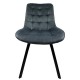14600166 Καρέκλα Τραπεζαρίας ArteLibre BRISA Γκρι/Μαύρο Βελούδο/Μέταλλο 53x60x85cm Γκρι/Μαύρο