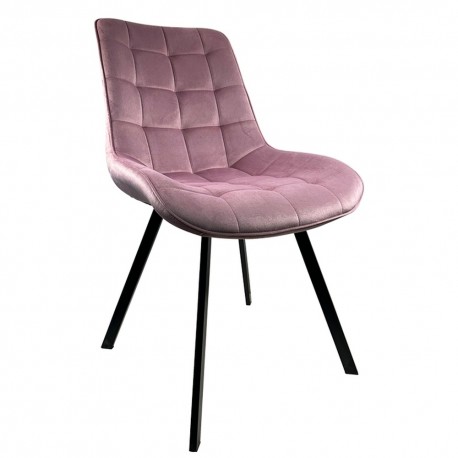 14600167 Καρέκλα Τραπεζαρίας ArteLibre BRISA Σάπιο Μήλο/Μαύρο Βελούδο/Μέταλλο 53x60x85cm Μαύρο/Ροζ