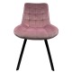14600167 Καρέκλα Τραπεζαρίας ArteLibre BRISA Σάπιο Μήλο/Μαύρο Βελούδο/Μέταλλο 53x60x85cm Μαύρο/Ροζ