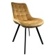 14600170 Καρέκλα Τραπεζαρίας ArteLibre BRISA Μπεζ/Μαύρο Βελούδο/Μέταλλο 53x60x85cm Μπεζ/Μαύρο