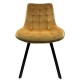 14600170 Καρέκλα Τραπεζαρίας ArteLibre BRISA Μπεζ/Μαύρο Βελούδο/Μέταλλο 53x60x85cm Μπεζ/Μαύρο