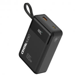381616 CRYSTAL AUDIO PBK9 Power Bank 20000 mAh PD Dual LCD+Cable Μαύρο