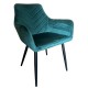 14600186 Καρέκλα Τραπεζαρίας ArteLibre FLORITA Πράσινο/Μαύρο Βελούδο/Μέταλλο 55x57x84cm Πράσινο/Μαύρο