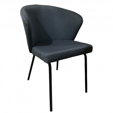 14600187 Καρέκλα Τραπεζαρίας ArteLibre JACARANDA Γκρι/Μαύρο Ύφασμα/Μέταλλο 56x56x76cm Γκρι/Μαύρο