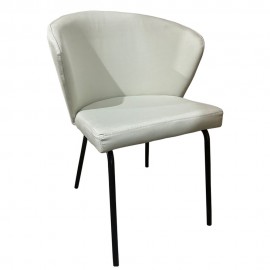 14600188 Καρέκλα Τραπεζαρίας ArteLibre JACARANDA Μπεζ/Μαύρο Ύφασμα/Μέταλλο 56x56x76cm Μπεζ/Μαύρο