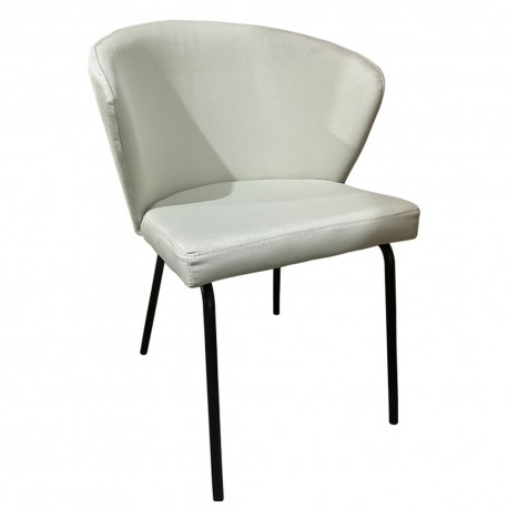 14600188 Καρέκλα Τραπεζαρίας ArteLibre JACARANDA Μπεζ/Μαύρο Ύφασμα/Μέταλλο 56x56x76cm Μπεζ/Μαύρο