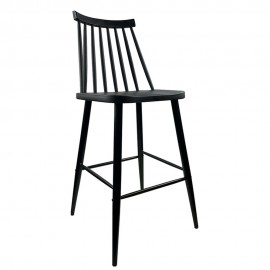 14600189 Σκαμπό Bar ArteLibre MARANTA Μαύρο PP/Μέταλλο 45x46x97cm Μαύρο