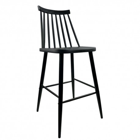 14600189 Σκαμπό Bar ArteLibre MARANTA Μαύρο PP/Μέταλλο 45x46x97cm Μαύρο