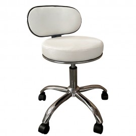 14600202 Καρέκλα Εργασίας ArteLibre FIRMEZA Λευκό/Χρώμιο PU/Μέταλλο 47x47x67/78cm Λευκό/Ασημί