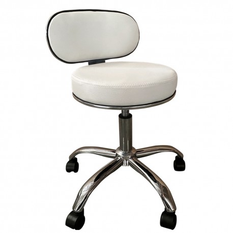 14600202 Καρέκλα Εργασίας ArteLibre FIRMEZA Λευκό/Χρώμιο PU/Μέταλλο 47x47x67/78cm Λευκό/Ασημί