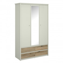 TO-KARINSZF3D4S Ντουλάπα Τρίφυλλη με καθρέφτη Karin Cashmere-Evoke Oak 127x50.5x210.5cm