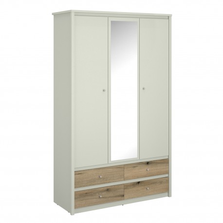 TO-KARINSZF3D4S Ντουλάπα Τρίφυλλη με καθρέφτη Karin Cashmere-Evoke Oak 127x50.5x210.5cm