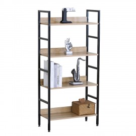 15340013 Ραφιέρα ArteLibre TYNDALL Με 4 Ράφια 60X27.6X126cm Δρυς/Μαύρο Μοριοσανίδα/Μέταλλο Φυσικό/Μαύρο/Δρυς
