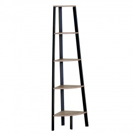 15340042 Βιβλιοθήκη ArteLibre PENDRYN Δρυς/Μαύρο Μοριοσανίδα/Μέταλλο 53.4x37.8x160.3cm Φυσικό/Μαύρο/Ανοιχτός Δρυς