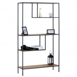 15340053 Βιβλιοθήκη ArteLibre YARWOOD Δρυς/Μαύρο Μοριοσανίδα/Μέταλλο 100x33x178cm Φυσικό/Μαύρο/Δρυς