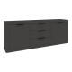 361-000106 Μπουφές Doha pakoworld σε ανθρακί απόχρωση 210x45x80.5εκ