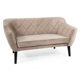 80-2931 SOFA  KARO 2 VELVET CIEMNY BEŻ BLUVEL 40 / WENGE