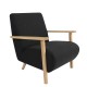 14360025 Πολυθρόνα ArteLibre GREVILLEA Μαύρο/Φυσικό Ύφασμα/Ξύλο 82x70.5x85cm Φυσικό/Μαύρο