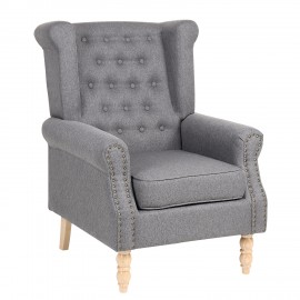 14360030 Πολυθρόνα ArteLibre OTTAVIA Σκούρο Γκρι Ύφασμα 77x80x106cm Γκρι