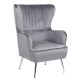 14360031 Πολυθρόνα ArteLibre VITTORIA Γκρι Βελούδο 76x79x101cm Γκρι