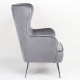 14360031 Πολυθρόνα ArteLibre VITTORIA Γκρι Βελούδο 76x79x101cm Γκρι
