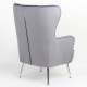 14360031 Πολυθρόνα ArteLibre VITTORIA Γκρι Βελούδο 76x79x101cm Γκρι