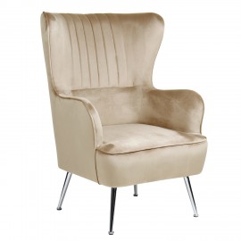 14360032 Πολυθρόνα ArteLibre VITTORIA Καφέ Βελούδο 76x79x101cm Καφέ