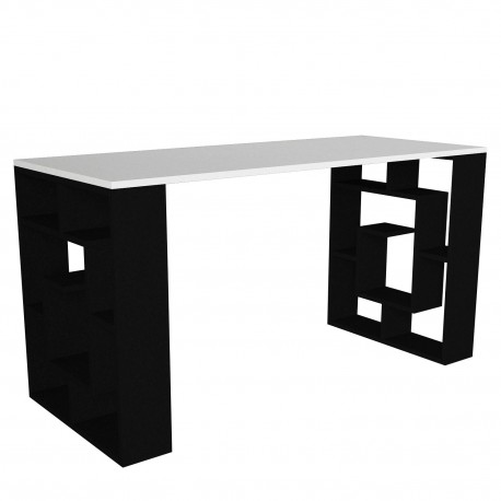 14410154 Γραφείο ArteLibre LINE Λευκό/Μαύρο 140x60x74cm Μαύρο/Λευκό