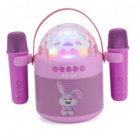 110583-0038 AKAI JoyBox Kids – Karaoke Ηχείο με 2 Ασύρματα Μικρόφωνα & RGB LED