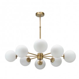 5316-8 InLight Κρεμαστό φωτιστικό από χρυσό ματ μέταλλο και λευκή οπαλίνα 8XG9 D:75cm (5316-8)