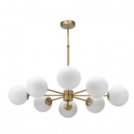 5316-8 InLight Κρεμαστό φωτιστικό από χρυσό ματ μέταλλο και λευκή οπαλίνα 8XG9 D:75cm (5316-8)