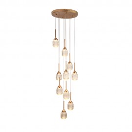 4077-10-Golden Inlight Κρεμαστό φωτιστικό LED 10*10W από χρυσαφί μέταλλο και ακρυλικό D:30x200cm (4077-10-Golden)