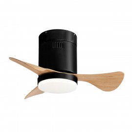102000480 it-Lighting Elsinore 15W 3CCT LED Fan Light in Black with Wooden Color (102000480)
