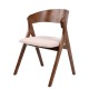 15320029 Καρέκλα Τραπεζαρίας ArteLibre LAODICE Καφέ/Καρυδί Ξύλο/Ύφασμα 52.5x56x83cm Καφέ