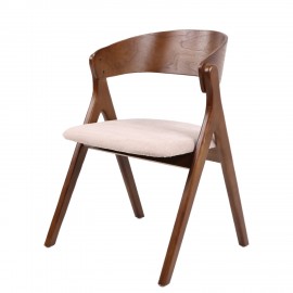 15320029 Καρέκλα Τραπεζαρίας ArteLibre LAODICE Καφέ/Καρυδί Ξύλο/Ύφασμα 52.5x56x83cm Καφέ