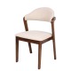 15320030 Καρέκλα Τραπεζαρίας ArteLibre ISMENE Μπεζ/Καρυδί Ξύλο/Ύφασμα 52.5x56x83cm Καφέ/Μπεζ