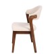 15320030 Καρέκλα Τραπεζαρίας ArteLibre ISMENE Μπεζ/Καρυδί Ξύλο/Ύφασμα 52.5x56x83cm Καφέ/Μπεζ