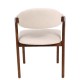15320030 Καρέκλα Τραπεζαρίας ArteLibre ISMENE Μπεζ/Καρυδί Ξύλο/Ύφασμα 52.5x56x83cm Καφέ/Μπεζ