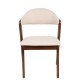 15320030 Καρέκλα Τραπεζαρίας ArteLibre ISMENE Μπεζ/Καρυδί Ξύλο/Ύφασμα 52.5x56x83cm Καφέ/Μπεζ