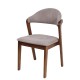 15320031 Καρέκλα Τραπεζαρίας ArteLibre ISMENE Γκρι/Καρυδί Ξύλο/Ύφασμα 52.5x56x83cm Καφέ/Γκρι