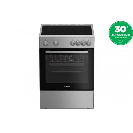 Indesit I6V8KMX Κουζίνα 66lt με Κεραμικές Εστίες Π60εκ. Inox A