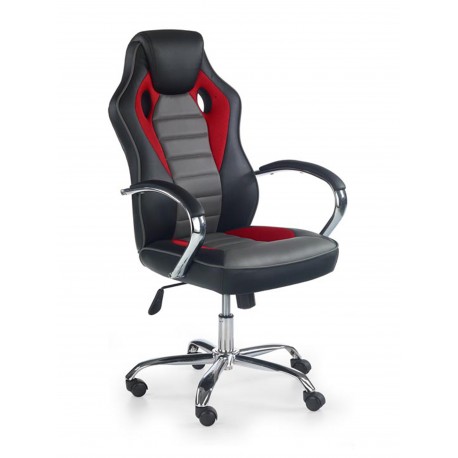 60-21807 SCROLL executive o.chair, color: black / red / grey DIOMMI V-CH-SCROLL-FOT-CZERWONY