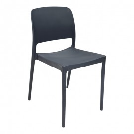 127-000190 Καρέκλα Fenxy pakoworld pp σε μαύρη απόχρωση 38x42x77εκ